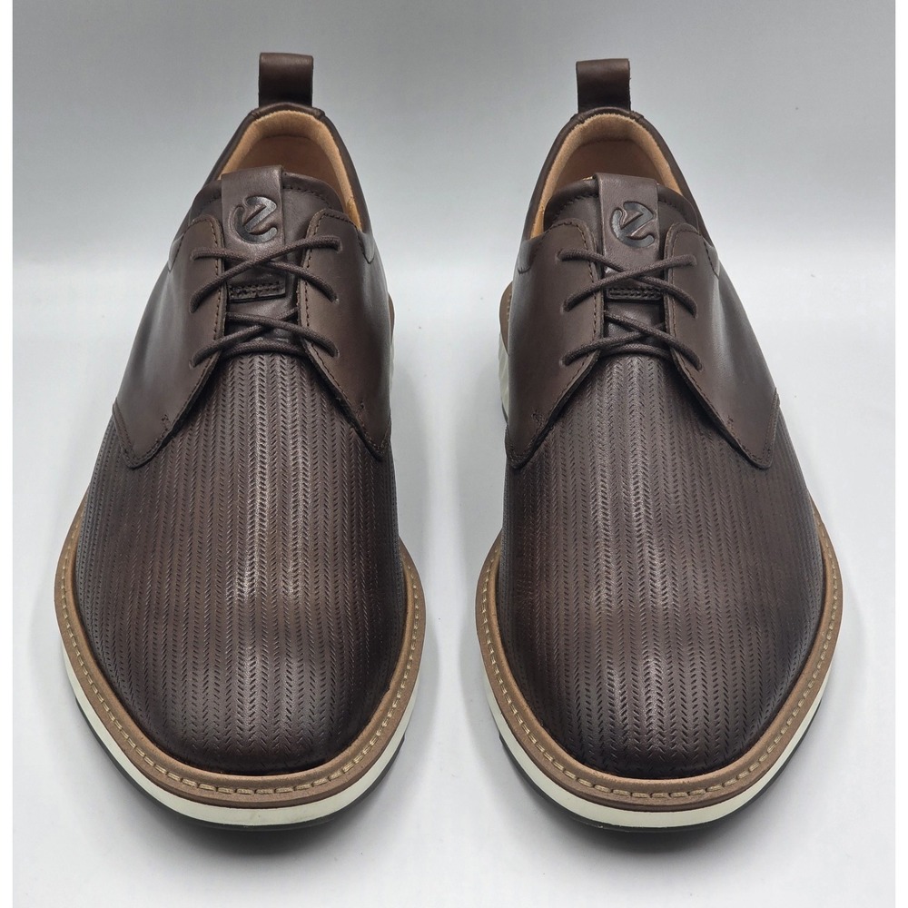 ECCO ST.1 Hybrid Brown Leather Oxfords Mens 9 EU 43 Dress Casual Shoes - Picture 3 of 13